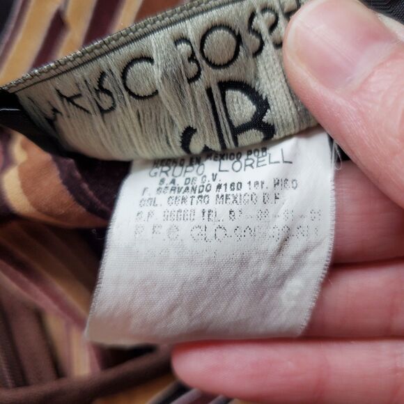 Vintage 80s Mario Borsato Brown Striped Blouse - Picture 7 of 8